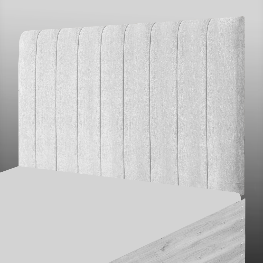 9 PANEL HEADBOARD IN CREAM CRUSH VELVET