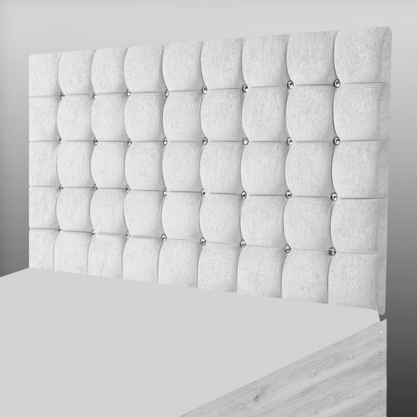Super Cube Headboard in Silver Chenille LeJoux Headboards