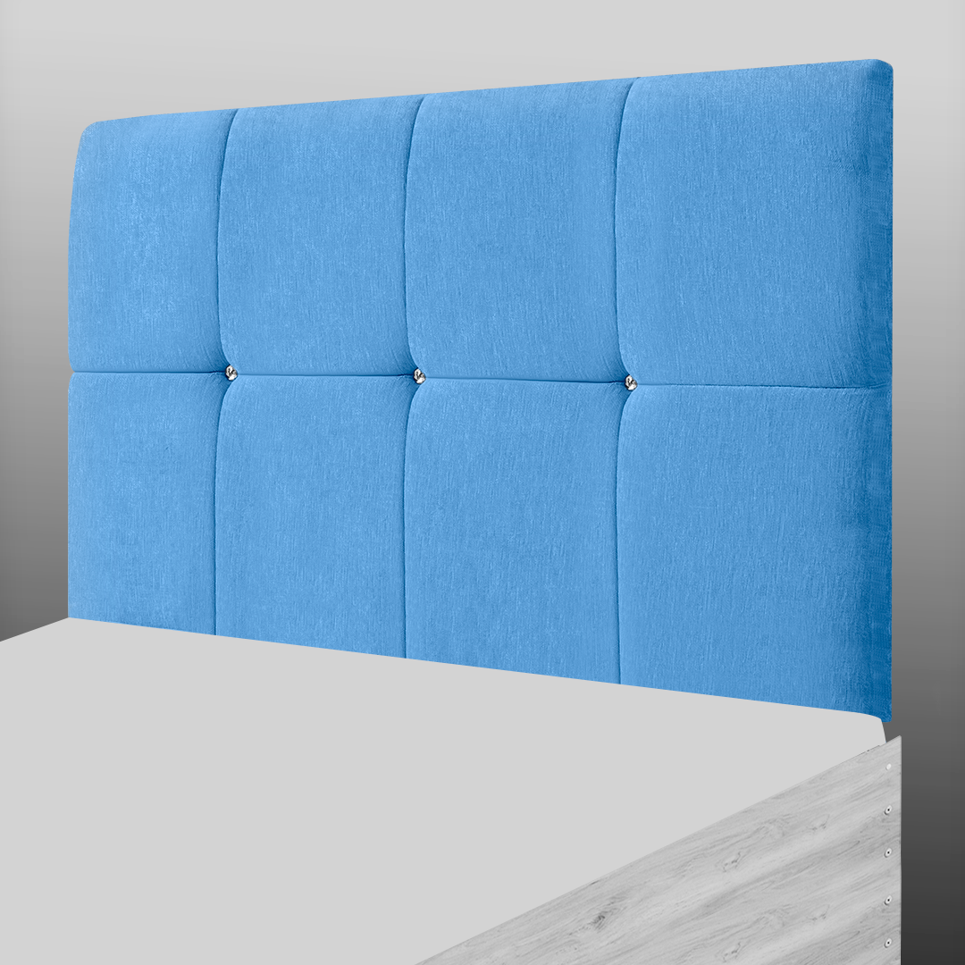 CUBE HEADBOARD IN TEAL CHENILLE