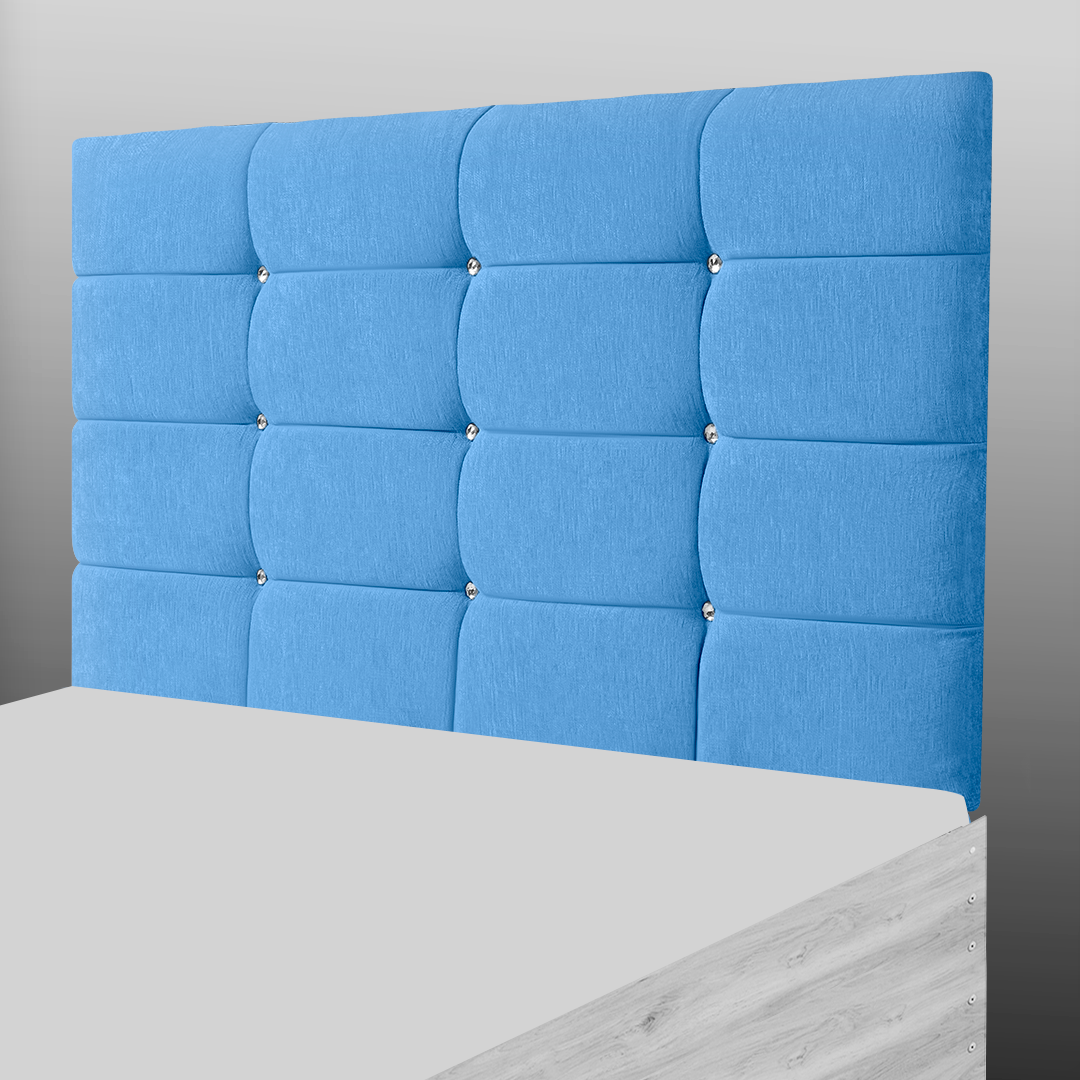 NEW CUBE HEADBOARD IN TEAL CHENILLE