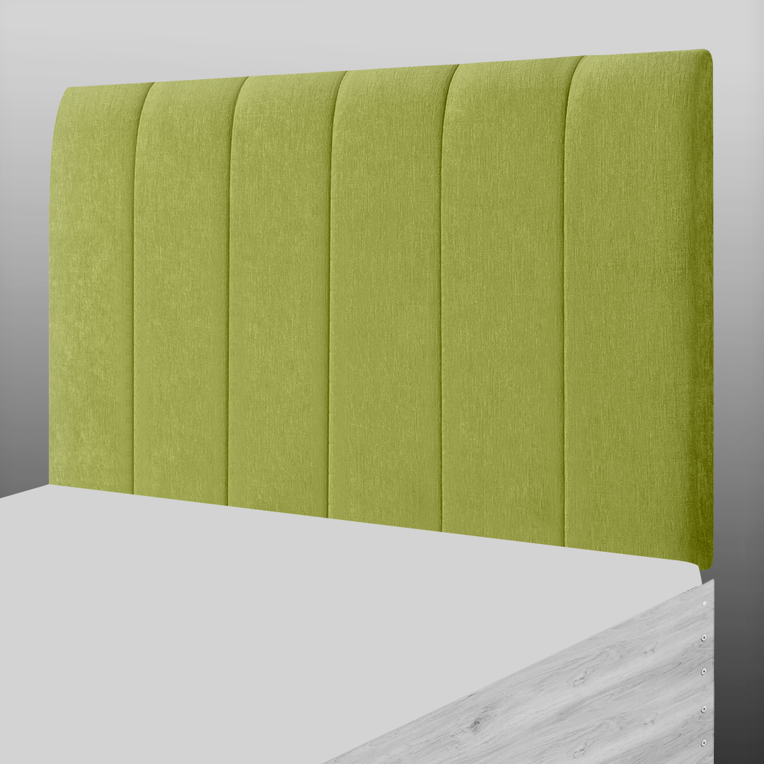 6 PANEL HEADBOARD IN GREEN CHENILLE