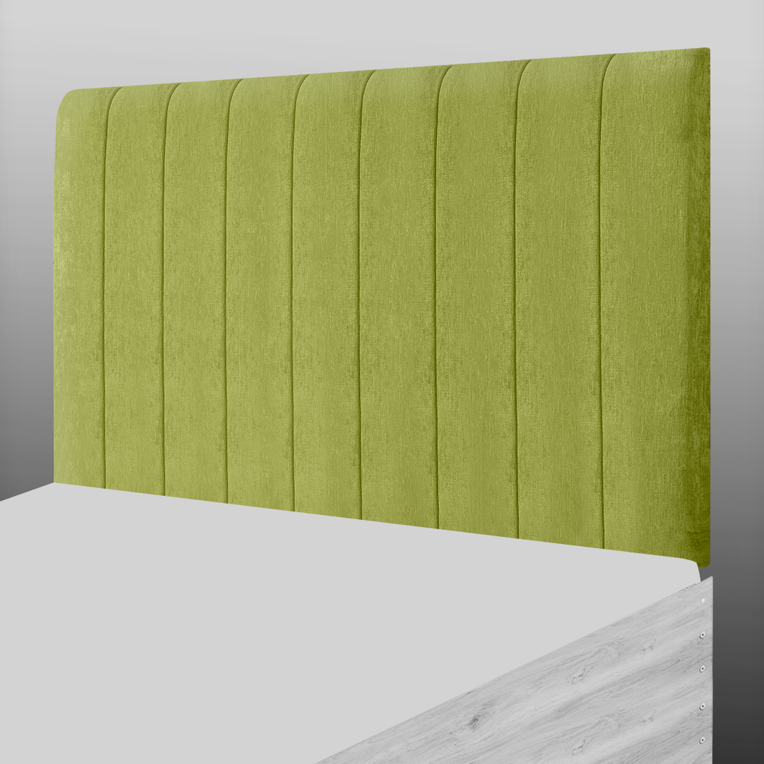 9 PANEL HEADBOARD IN GREEN CHENILLE