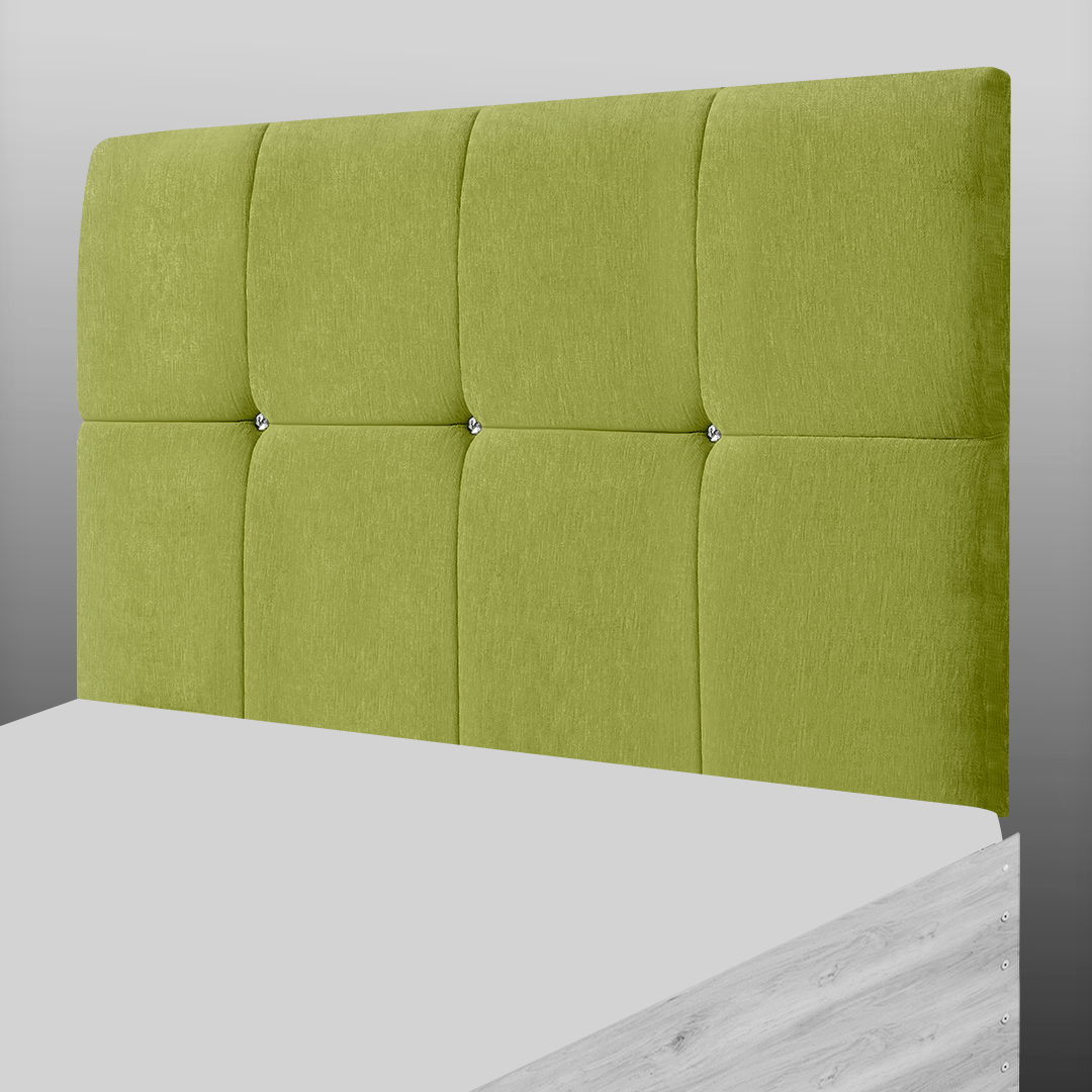 CUBE HEADBOARD IN GREEN CHENILLE