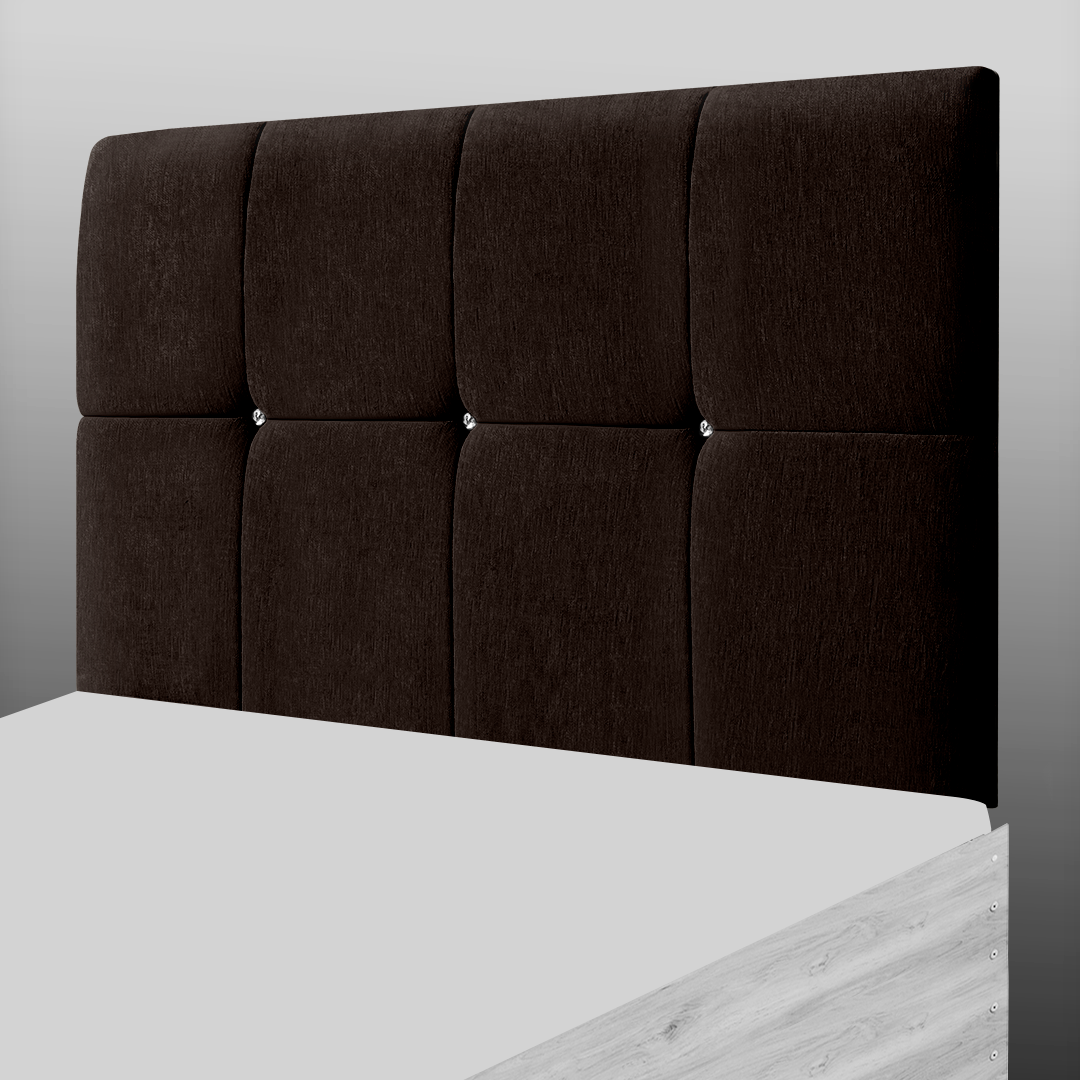 CUBE HEADBOARD IN BROWN CHENILLE