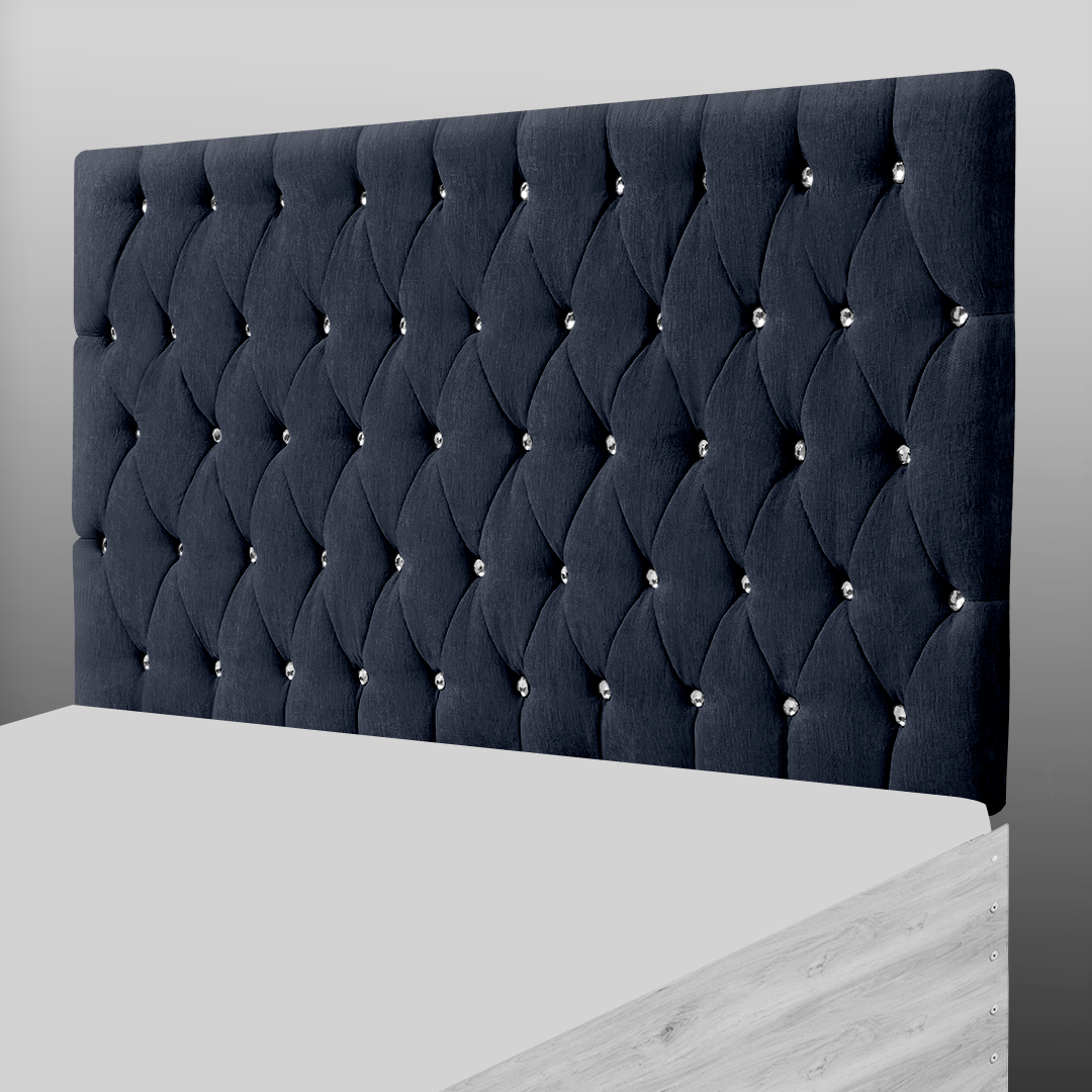 CHESTERFIELD HEADBOARD IN CHARCOAL CHENILLE