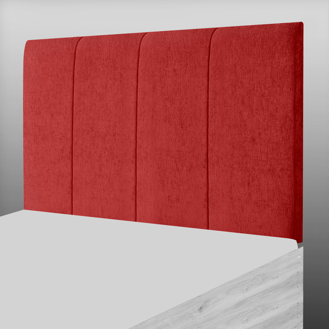 4 PANEL HEADBOARD IN RED CHENILLE