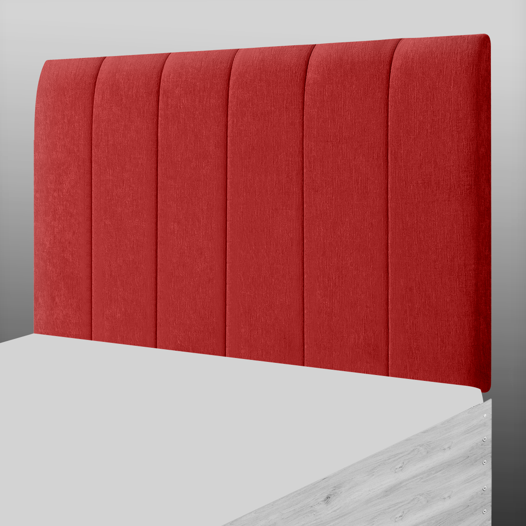 6 PANEL HEADBOARD IN RED CHENILLE