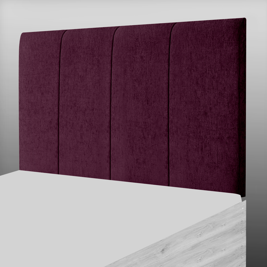 4 PANEL HEADBOARD IN AUBERGINE