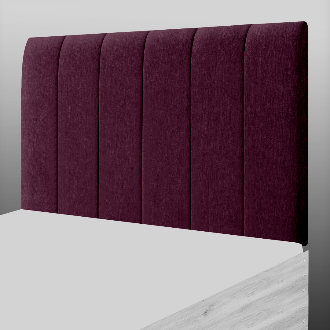 6 PANEL HEADBOARD IN AUBERGINE