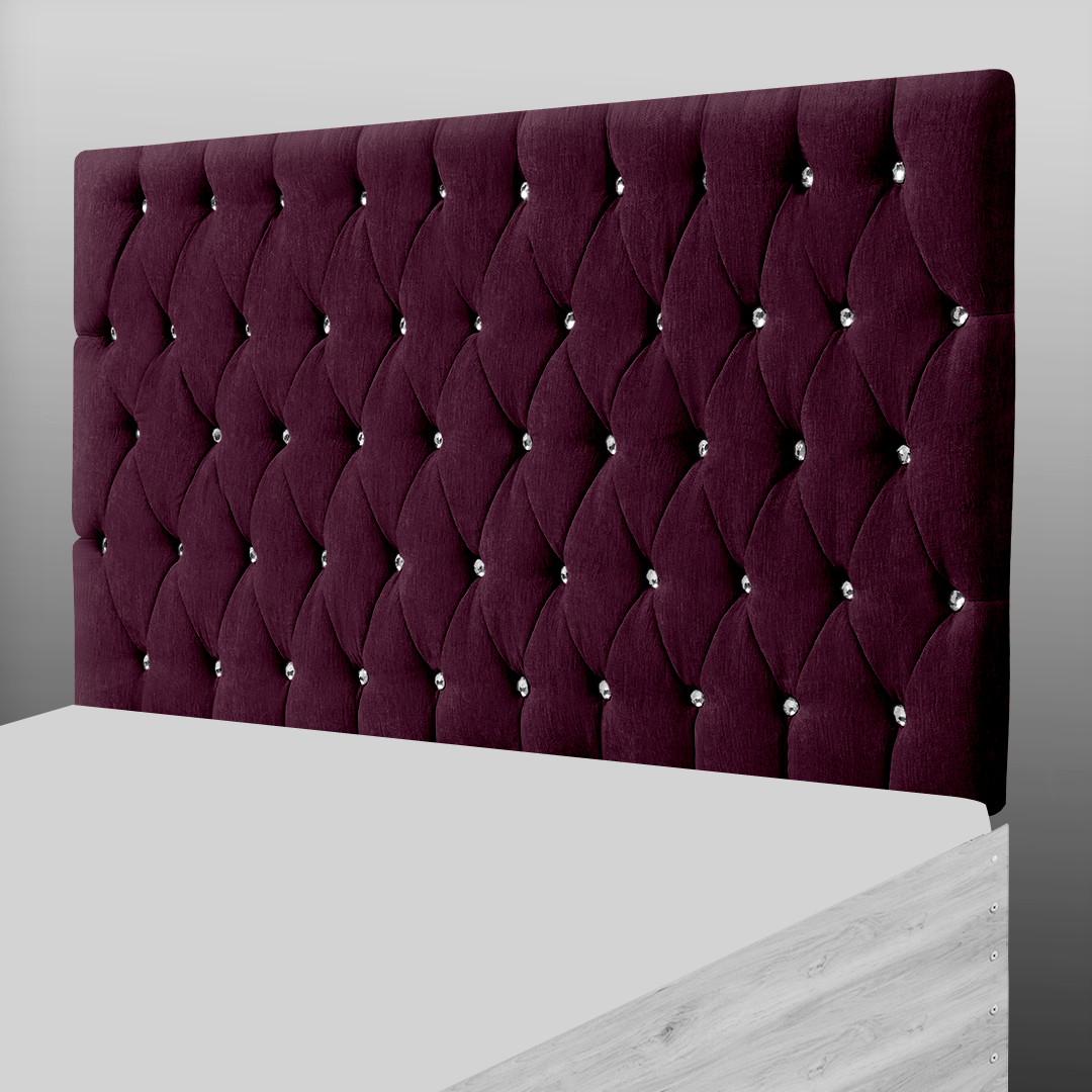 CHESTERFIELD HEADBOARD IN AUBERGINE