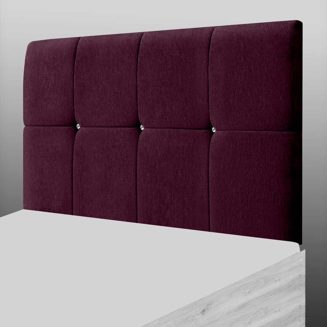 CUBE HEADBOARD IN AUBERGINE