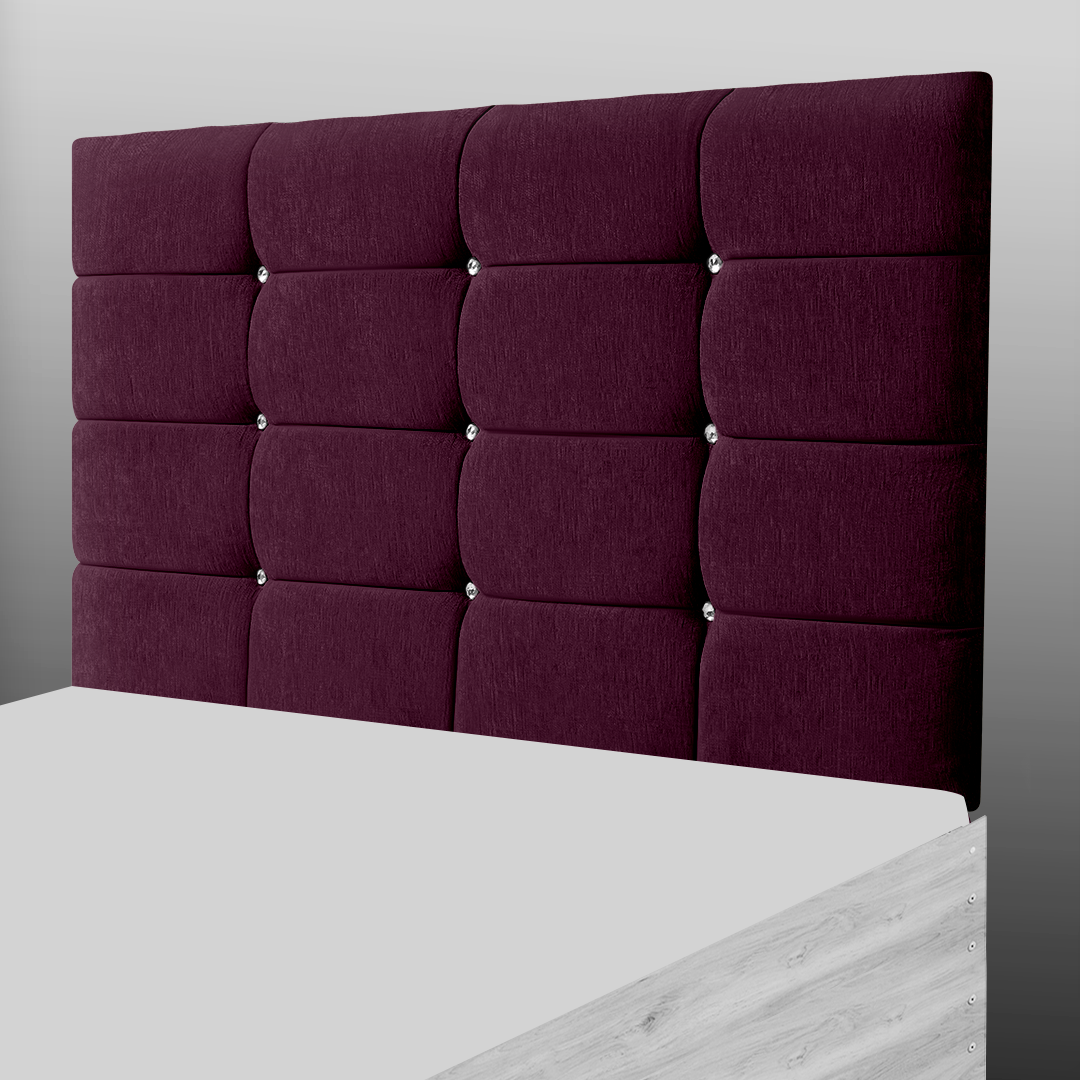 NEW CUBE HEADBOARD IN AUBERGINE