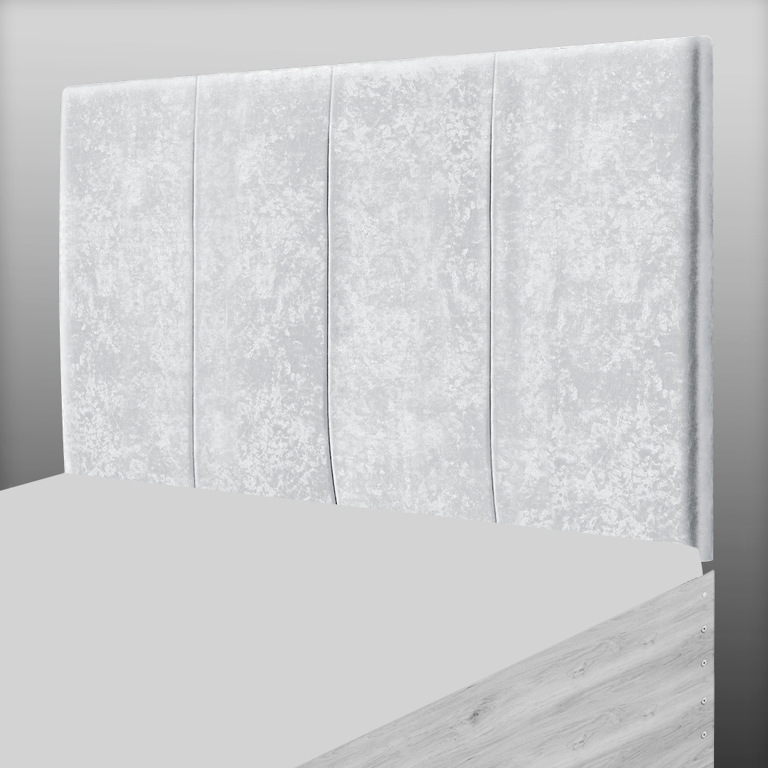 4 PANEL HEADBOARD IN WHITE CRUSH VELVET