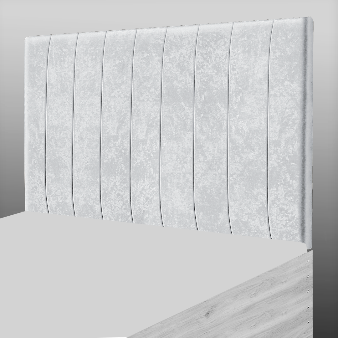 9 PANEL HEADBOARD IN WHITE CRUSH VELVET