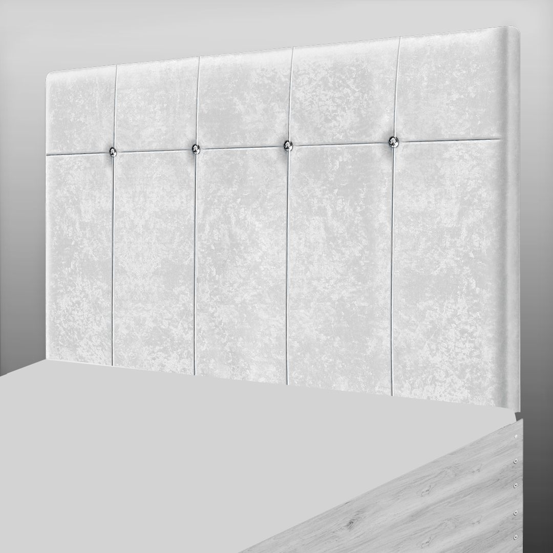 BORWICK HEADBOARD IN WHITE CRUSH VELVET