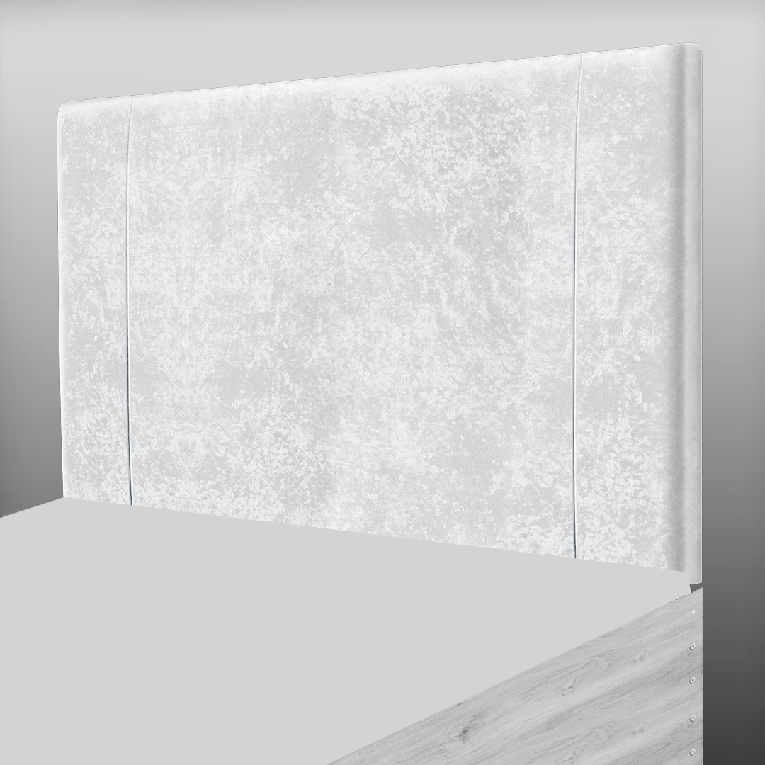LINCOLN HEADBOARD IN WHITE CRUSH VELVET