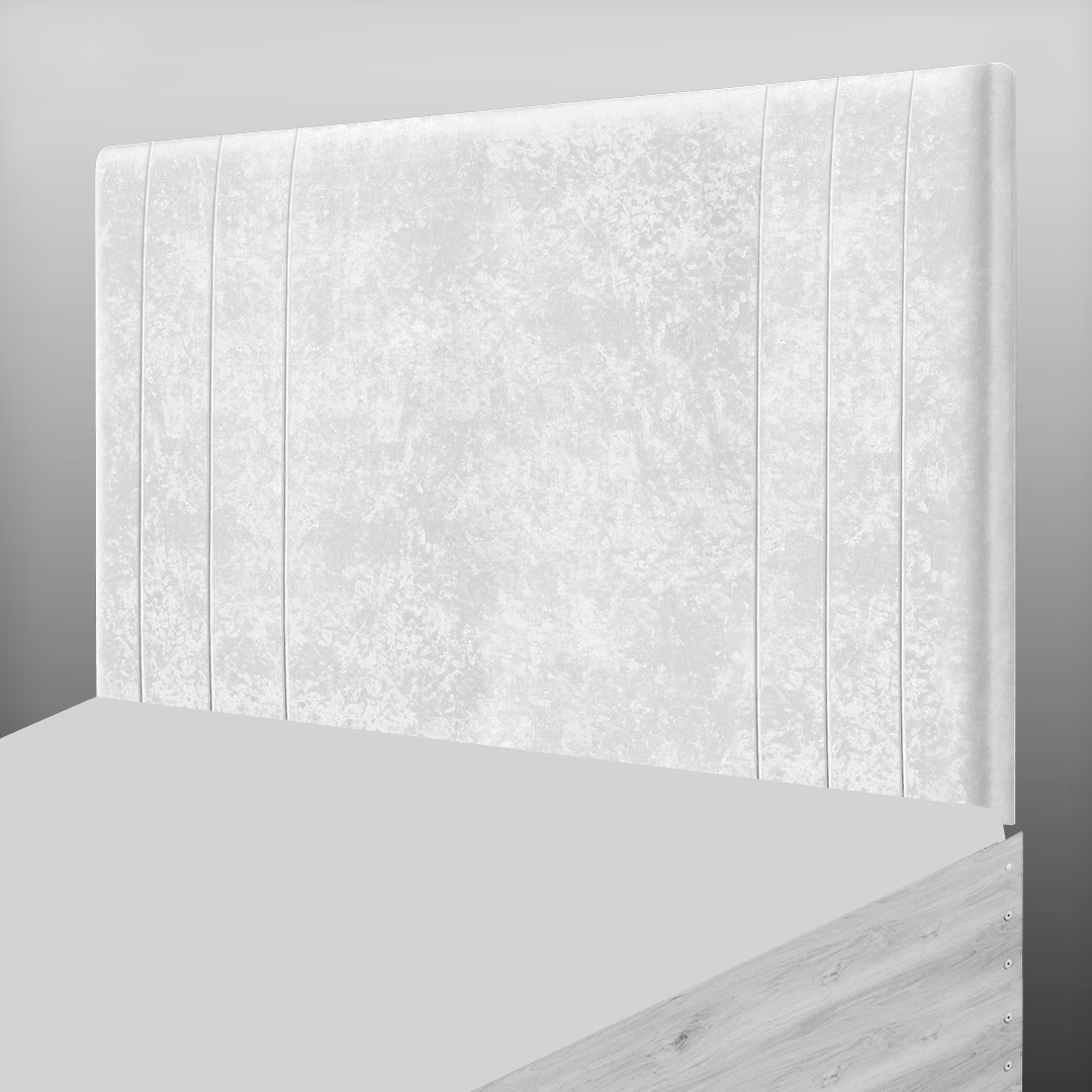 PANAMA HEADBOARD IN WHITE CRUSH VELVET