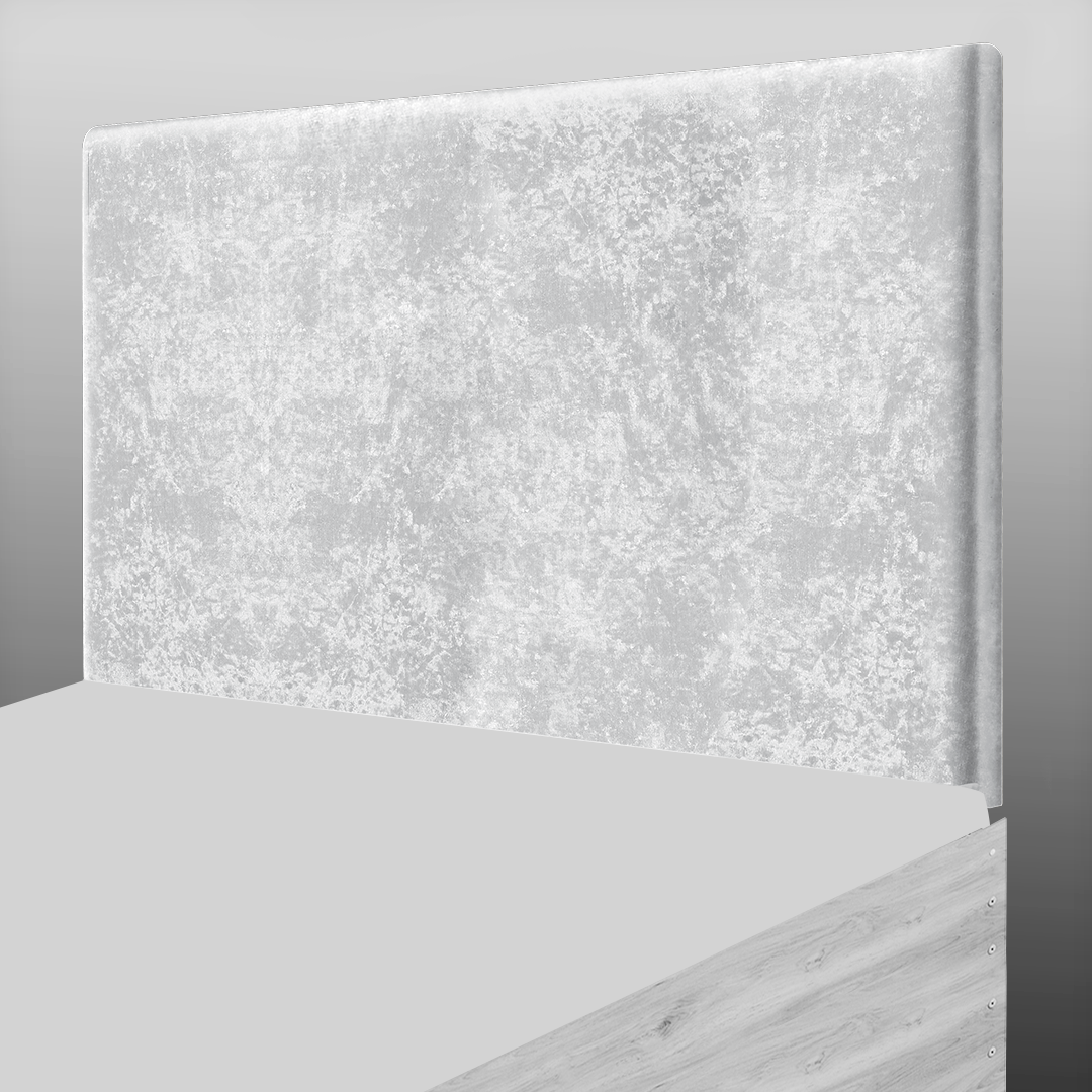 PLAIN HEADBOARD IN WHITE CRUSH VELVET