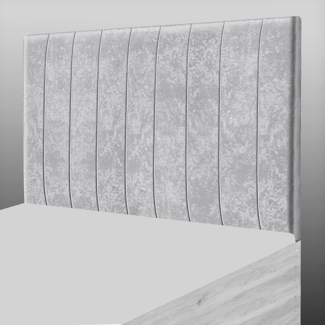 9 PANEL HEADBOARD IN SILVER CRUSH VELVET