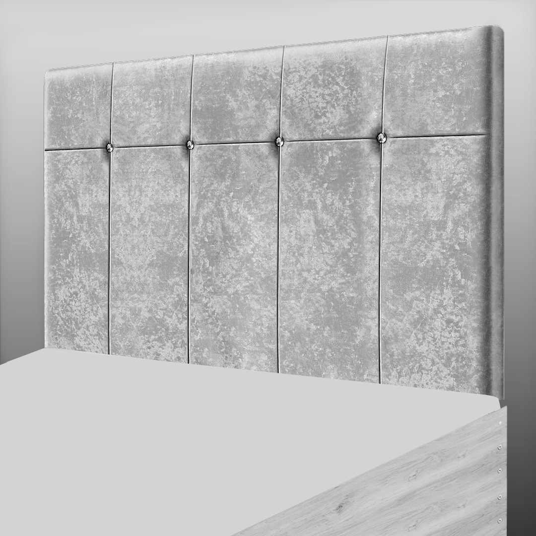 BORWICK HEADBOARD IN SILVER CRUSH VELVET