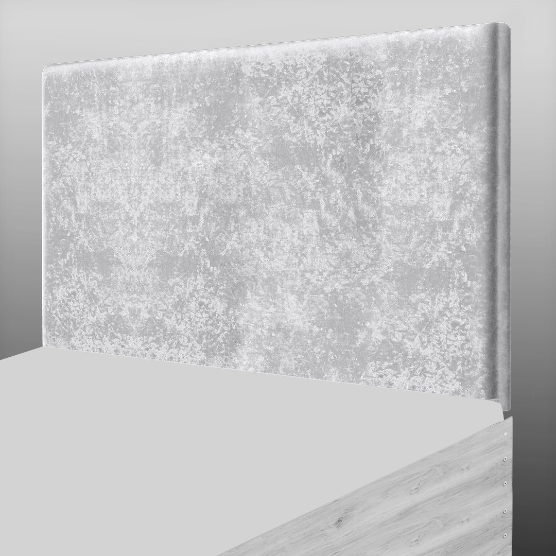 PLAIN HEADBOARD IN SILVER CRUSH VELVET