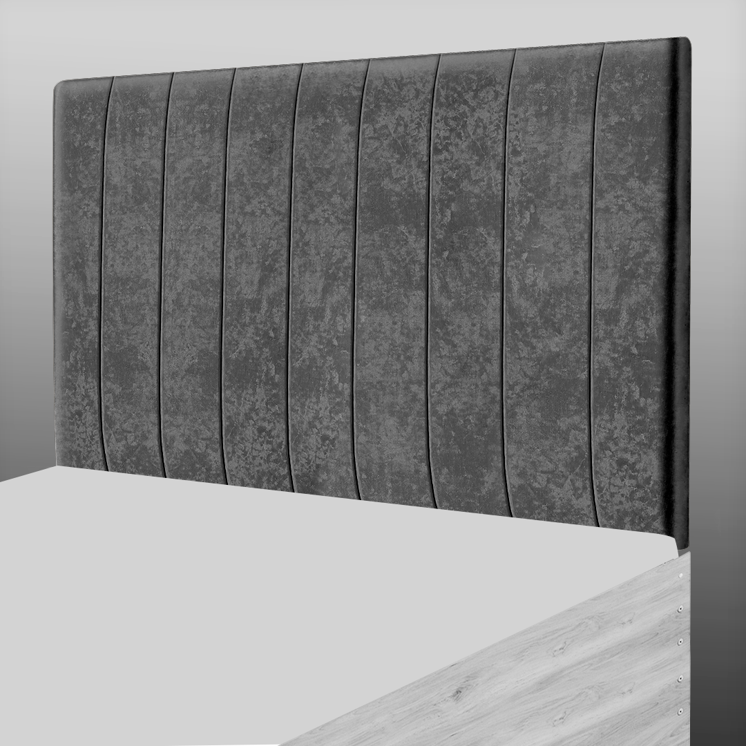 9 PANEL HEADBOARD IN GREY CRUSH VELVET