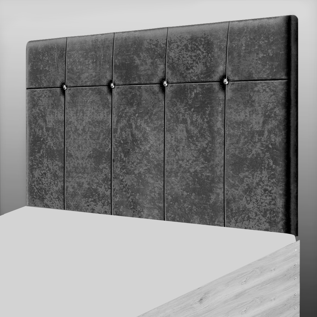 BORWICK HEADBOARD IN GREY CRUSH VELVET