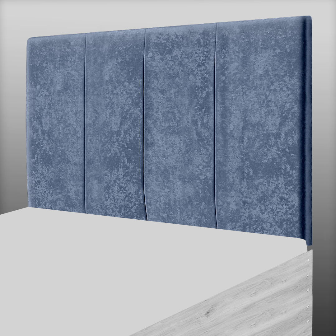 4 PANEL HEADBOARD IN GREYSTONE CRUSH VELVET