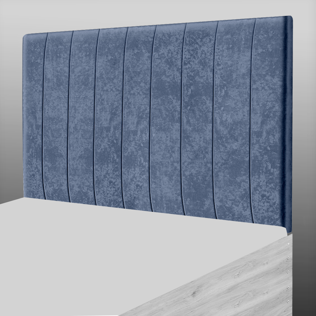 9 PANEL HEADBOARD IN GREYSTONE CRUSH VELVET