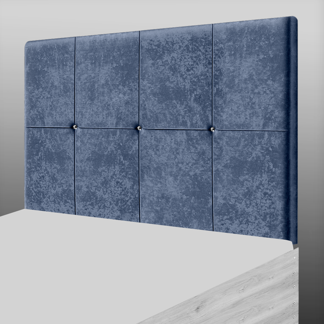 CUBE HEADBOARD IN GREYSTONE CRUSH VELVET