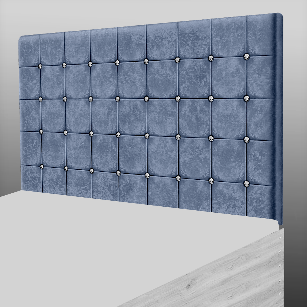 SUPER CUBE HEADBOARD IN GREYSTONE CRUSH VELVET