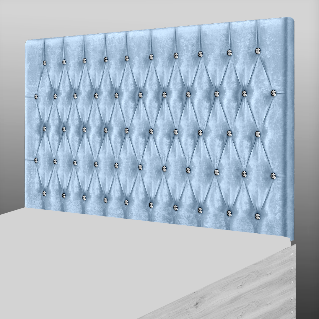 CHESTERFIELD HEADBOARD IN TEAL CRUSH VELVET