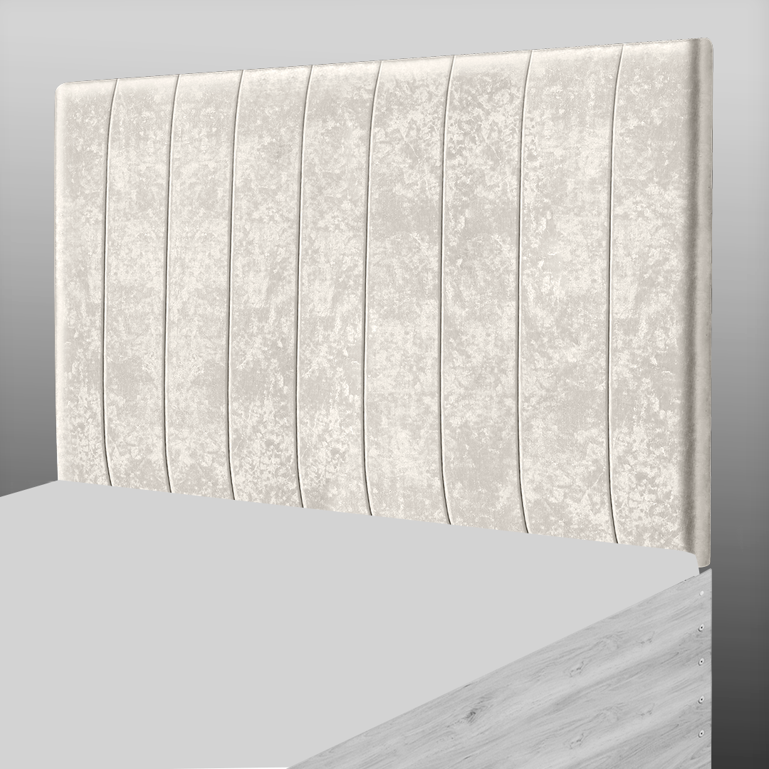 9 PANEL HEADBOARD IN CREAM CRUSH VELVET