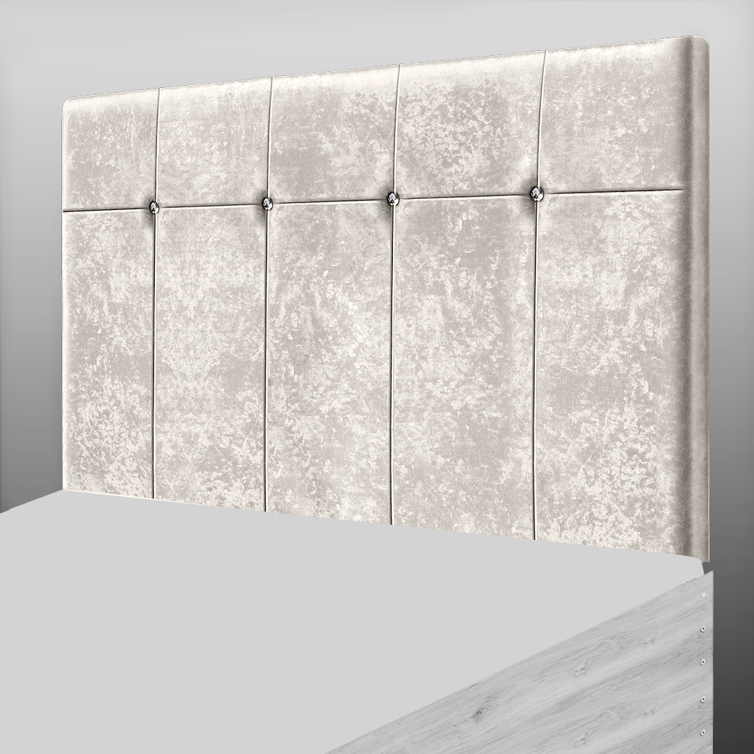 BORWICK HEADBOARD IN CREAM CRUSH VELVET