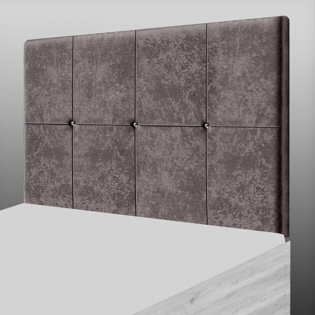 CUBE HEADBOARD IN TRUFFLE CRUSH VELVET