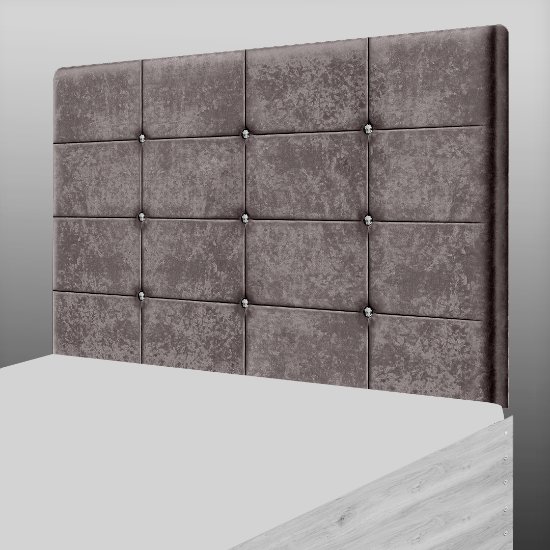 NEW CUBE HEADBOARD IN TRUFFLE CRUSH VELVET