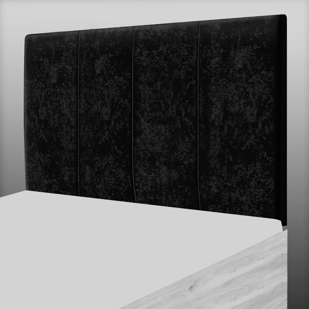4 PANEL HEADBOARD IN BLACK CRUSH VELVET