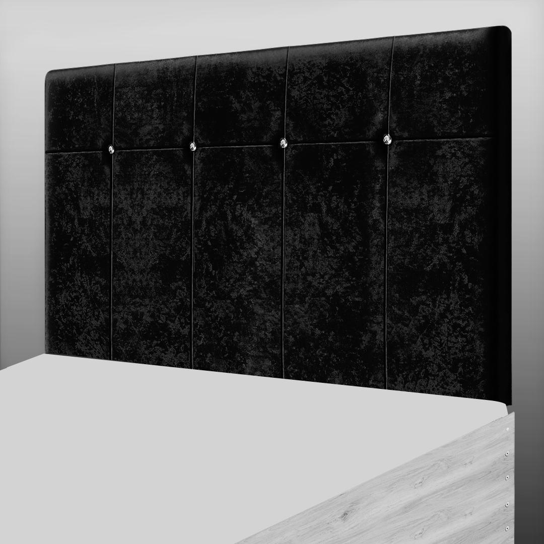 BORWICK HEADBOARD IN BLACK CRUSH VELVET