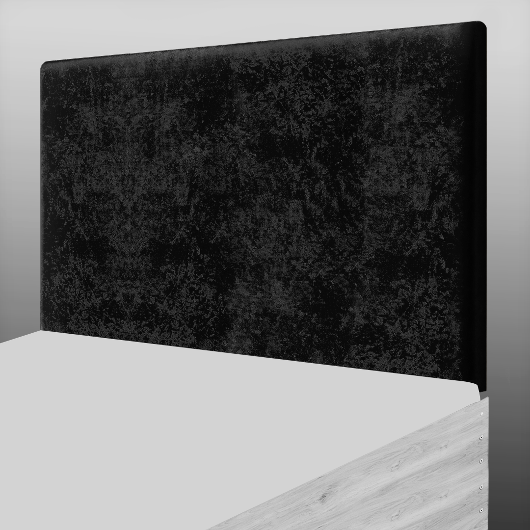 PLAIN HEADBOARD IN BLACK CRUSH VELVET