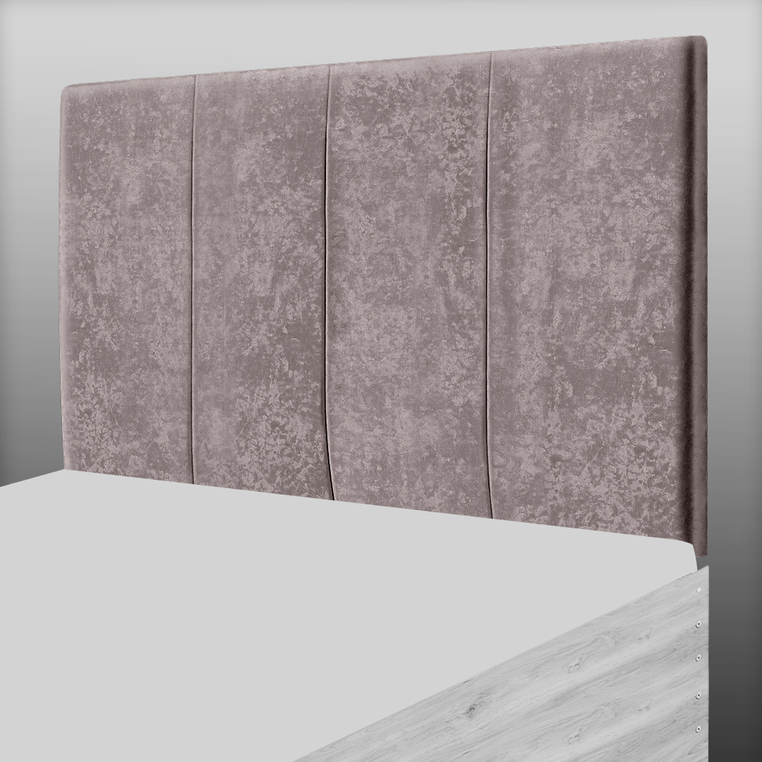 4 PANEL HEADBOARD IN CHAMPAGNE CRUSH VELVET