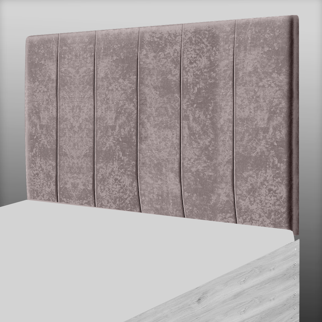 6 PANEL HEADBOARD IN CHAMPAGNE CRUSH VELVET
