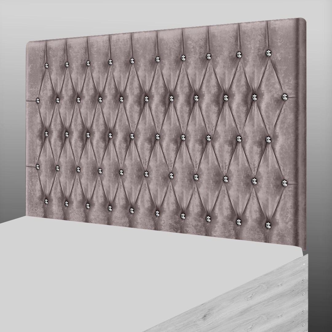 CHESTERFIELD HEADBOARD IN CHAMPAGNE CRUSH VELVET