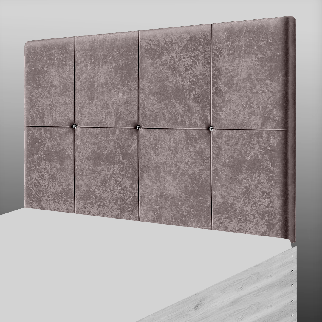 CUBE HEADBOARD IN CHAMPAGNE CRUSH VELVET