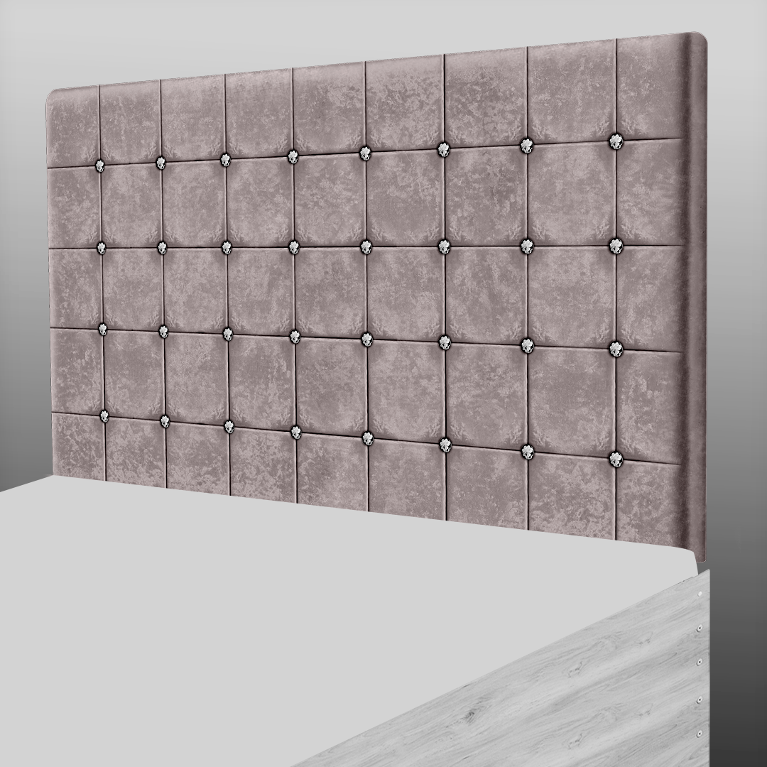 SUPER CUBE HEADBOARD IN CHAMPAGNE CRUSH VELVET