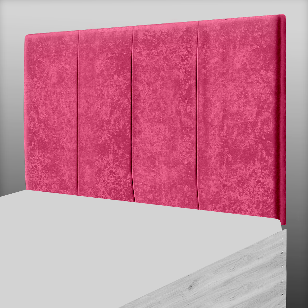 4 PANEL HEADBOARD IN RED CRUSH VELVET