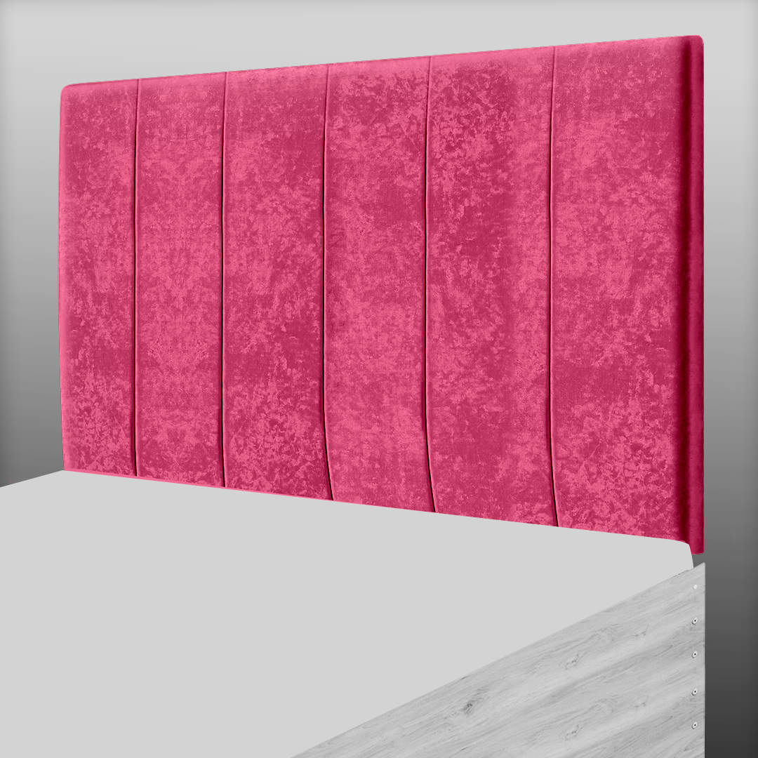 6 PANEL HEADBOARD IN RED CRUSH VELVET