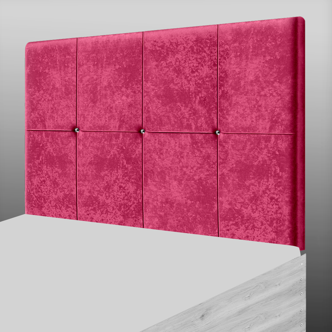 CUBE HEADBOARD IN RED CRUSH VELVET
