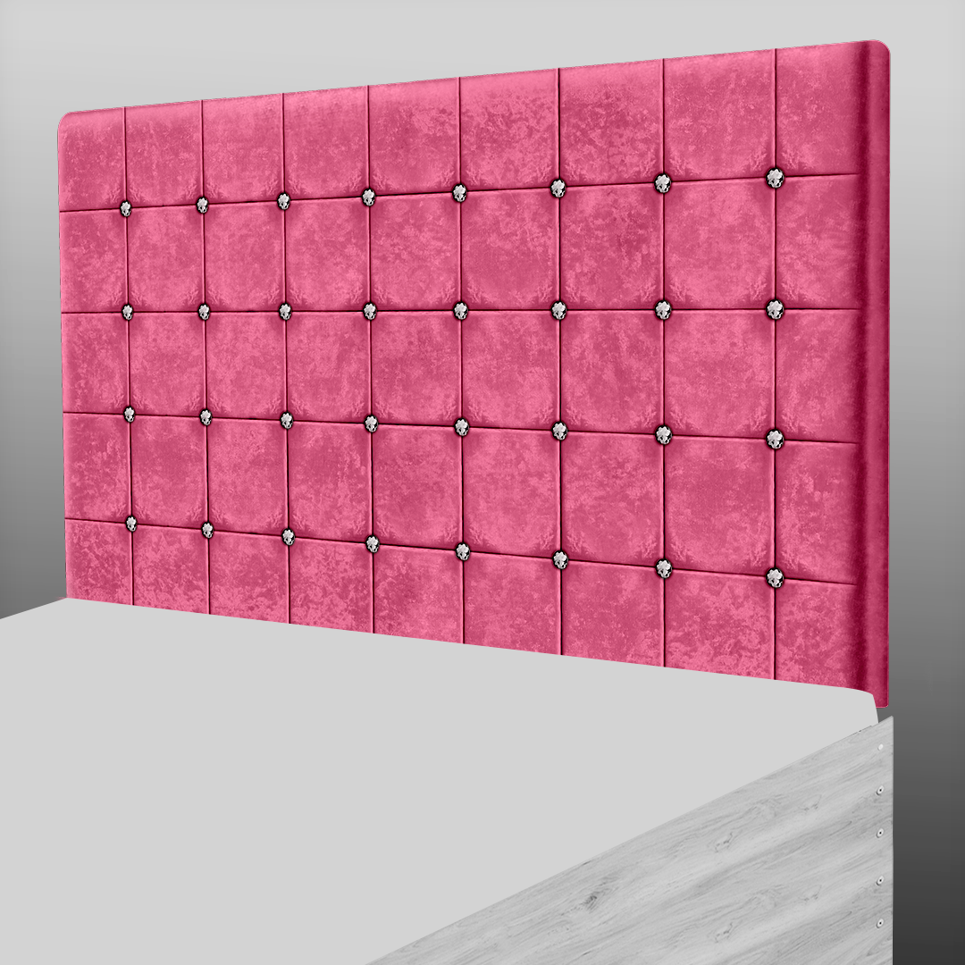 SUPER CUBE HEADBOARD IN RED CRUSH VELVET