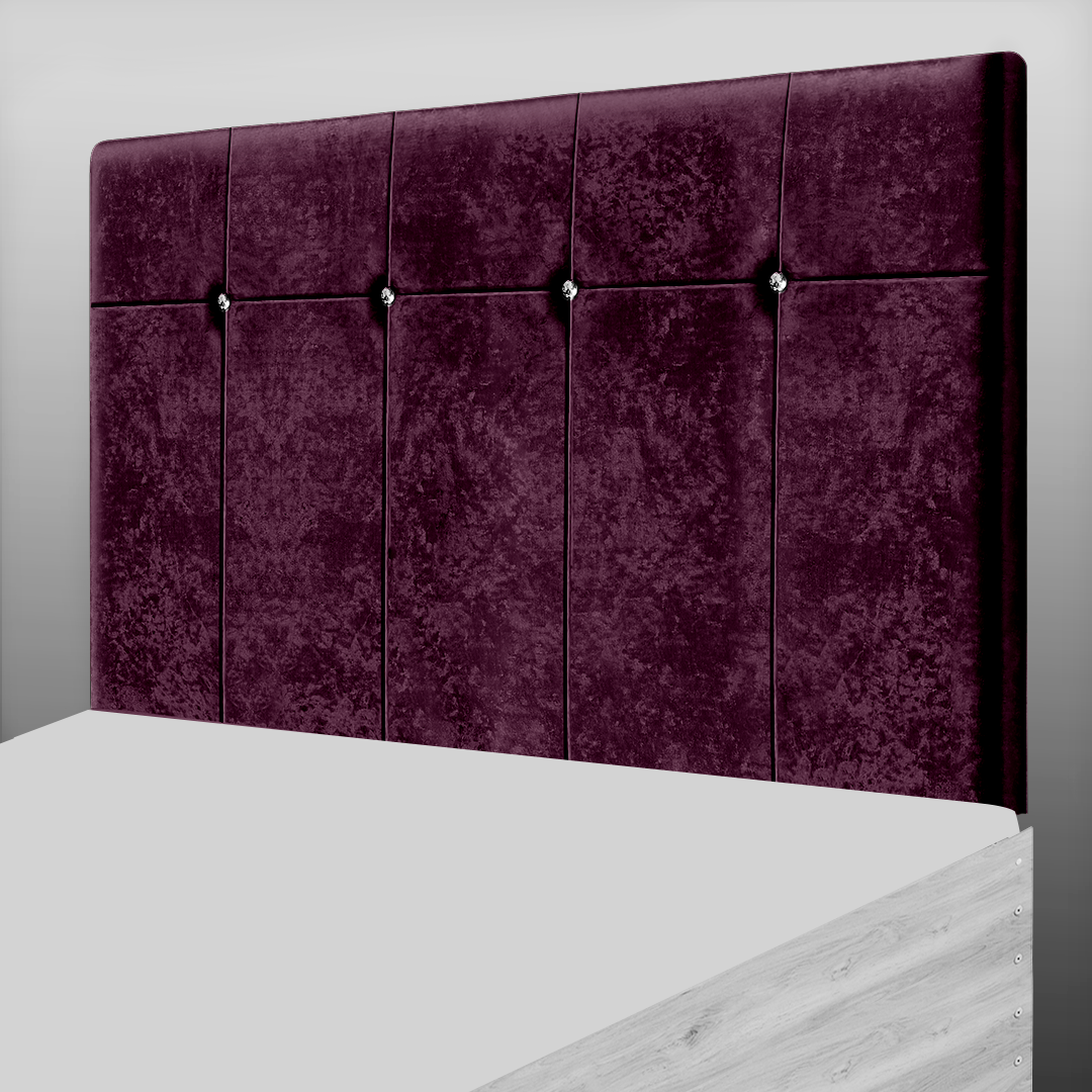 BORWICK HEADBOARD IN AUBERGINE CRUSH VELVET