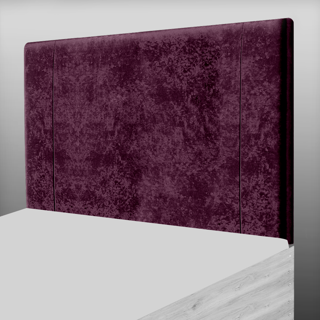 LINCOLN HEADBOARD IN AUBERGINE CRUSH VELVET